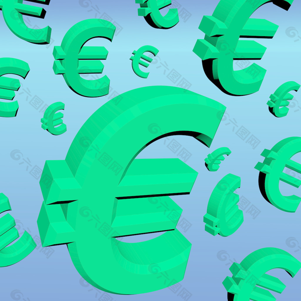 欧元符号为金钱或财富的象征