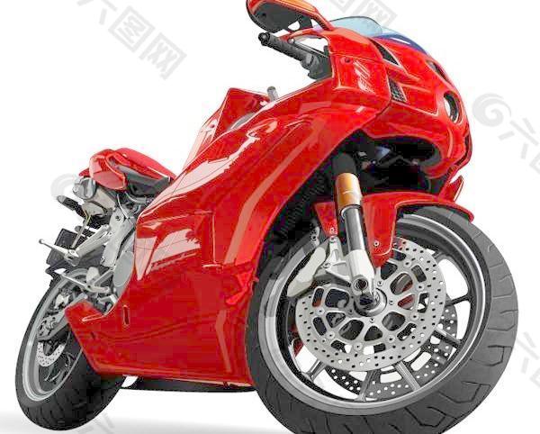 一个美丽的红色摩托车AI格式矢量素材