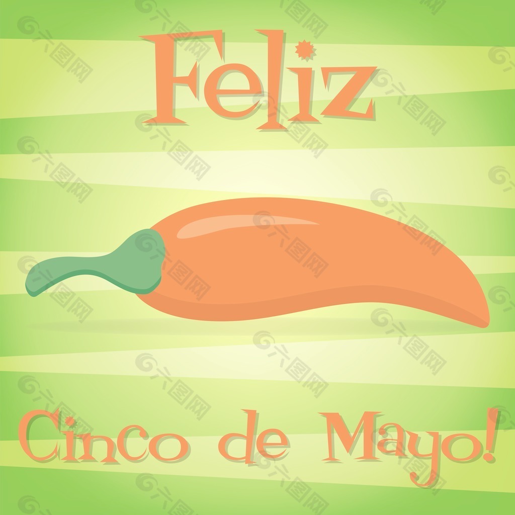 Feliz Cinco de Mayo（幸福5月第五）矢量格式的卡