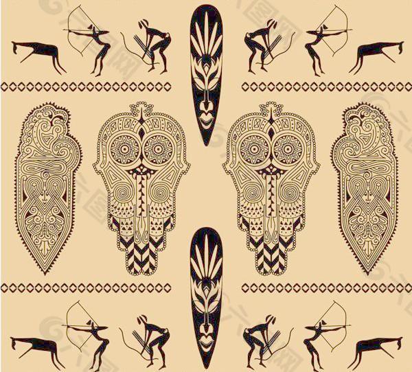 非洲古代装饰图案矢量素材