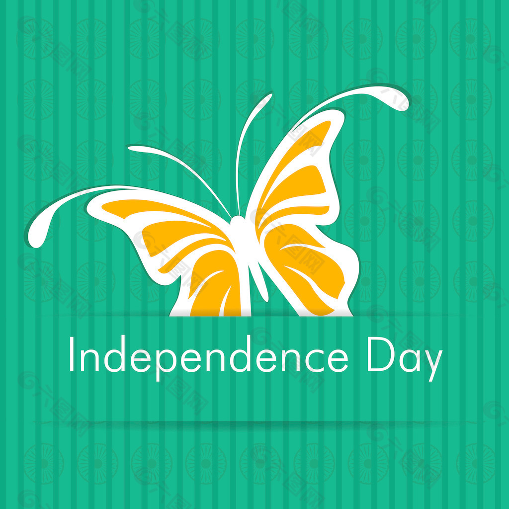 印度独立日贴纸的蝴蝶