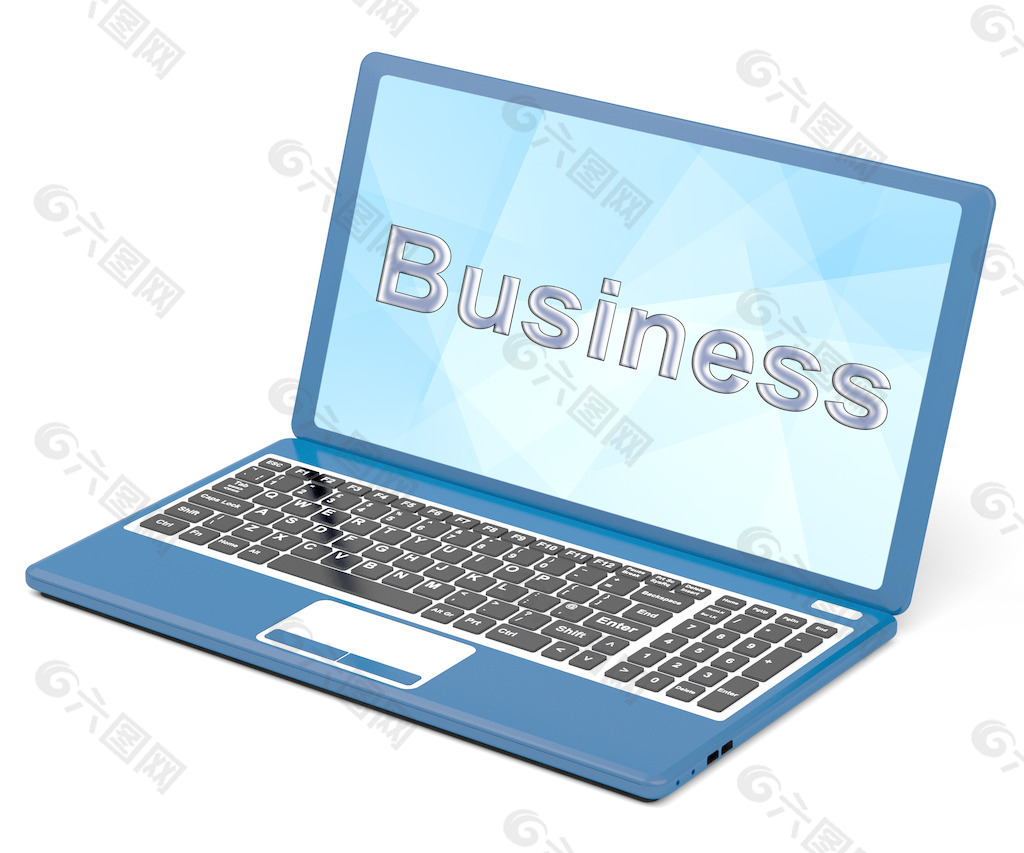 笔记本电脑显示商业和贸易业务