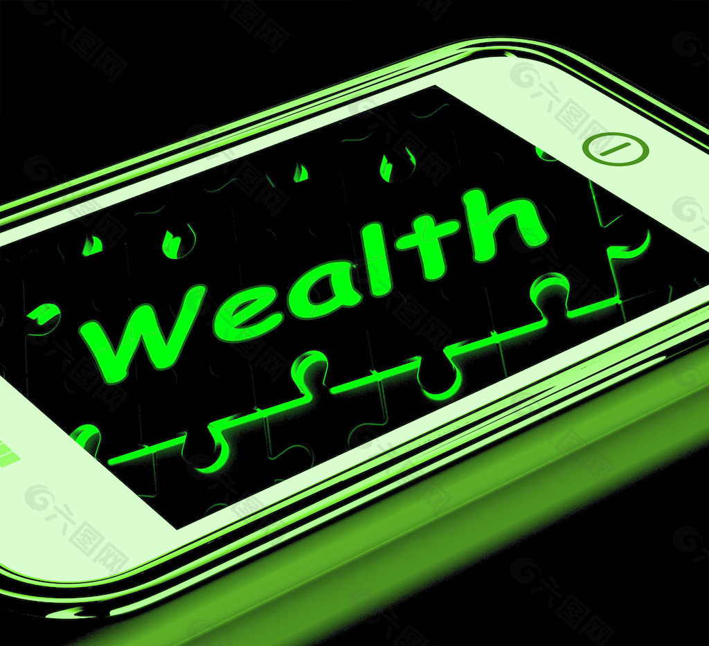 财富对智能手机显示金融财富