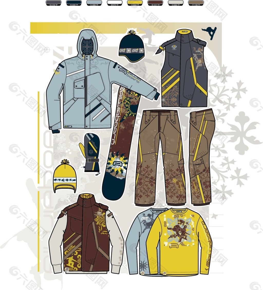 滑雪服款式产品工业素材免费下载(图片编号:4061936)-六图网