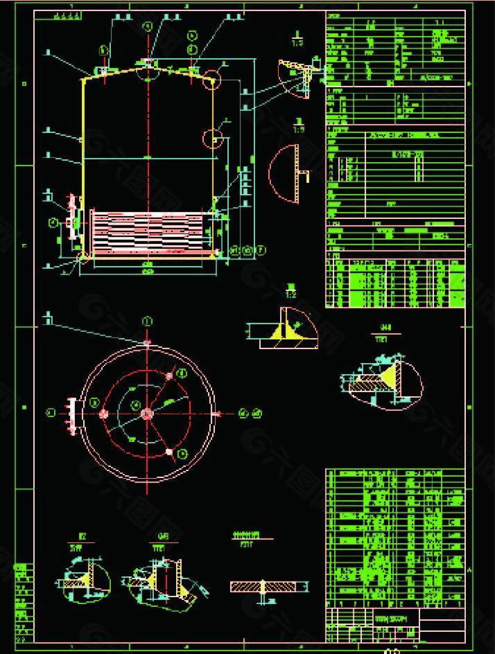 15立方米液碱立式储罐CAD图纸