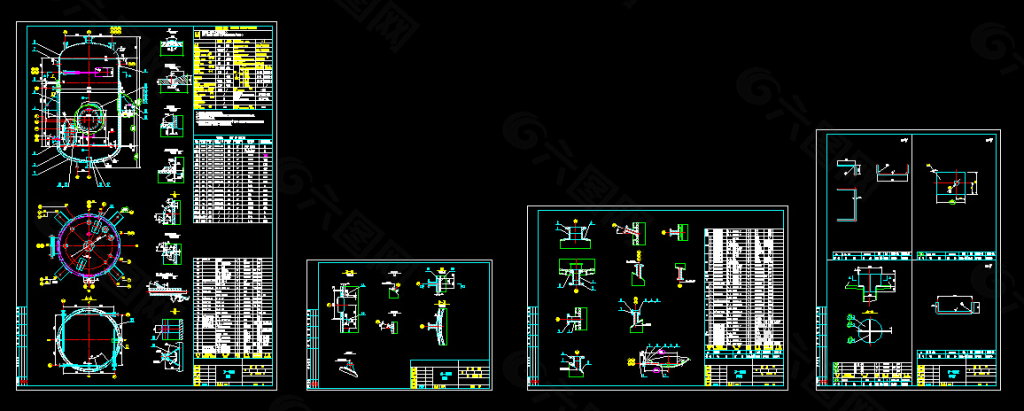 闪蒸罐一套图CAD图纸
