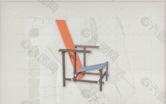 现代主义风格之名家作品3D模型rietveld3