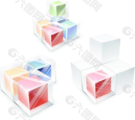 丰富多彩的三维立方体矢量素材