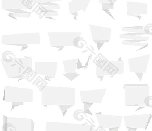 创意摺纸空白对话框矢量素材02