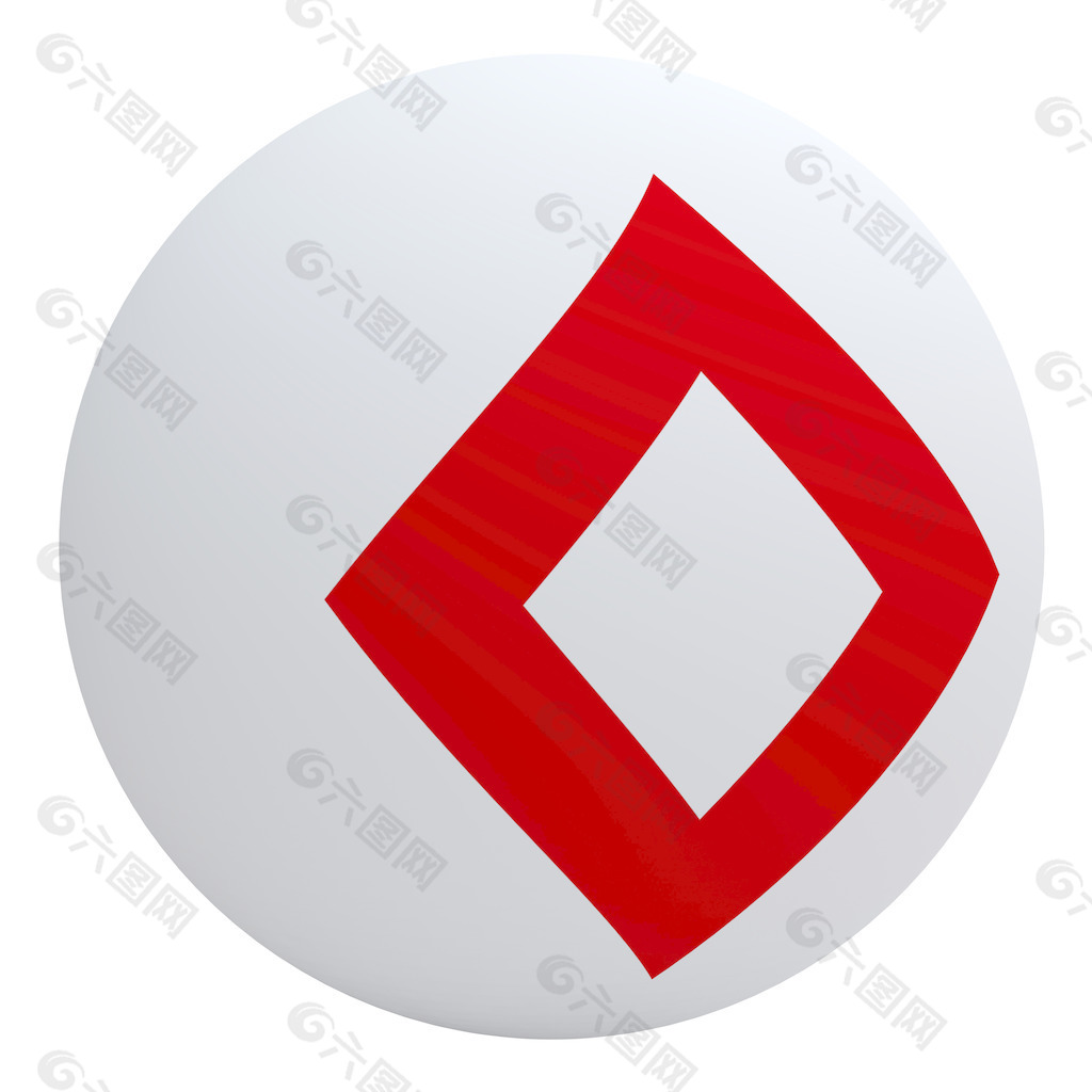 红水晶标志在球白色隔离