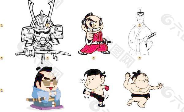 日本相扑的卡通人物