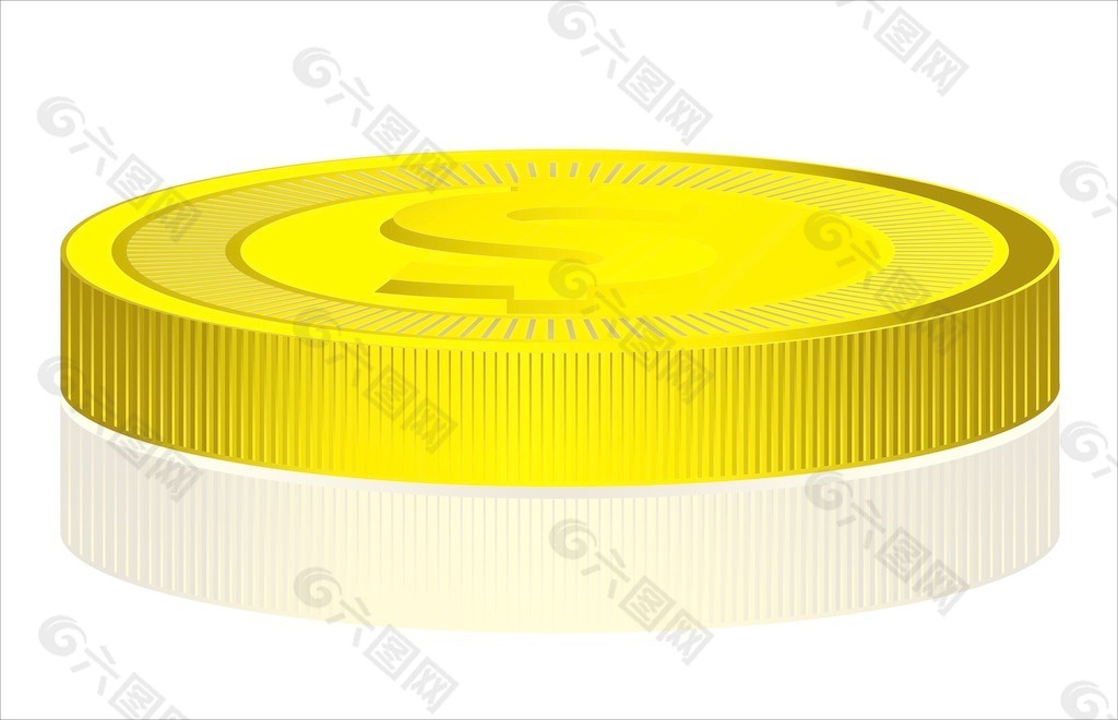 黄色的闪亮的硬币