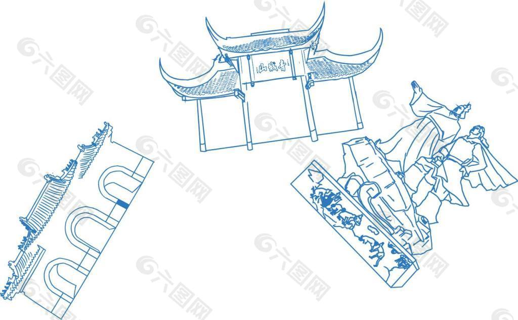 四川特色建筑 简笔画图片
