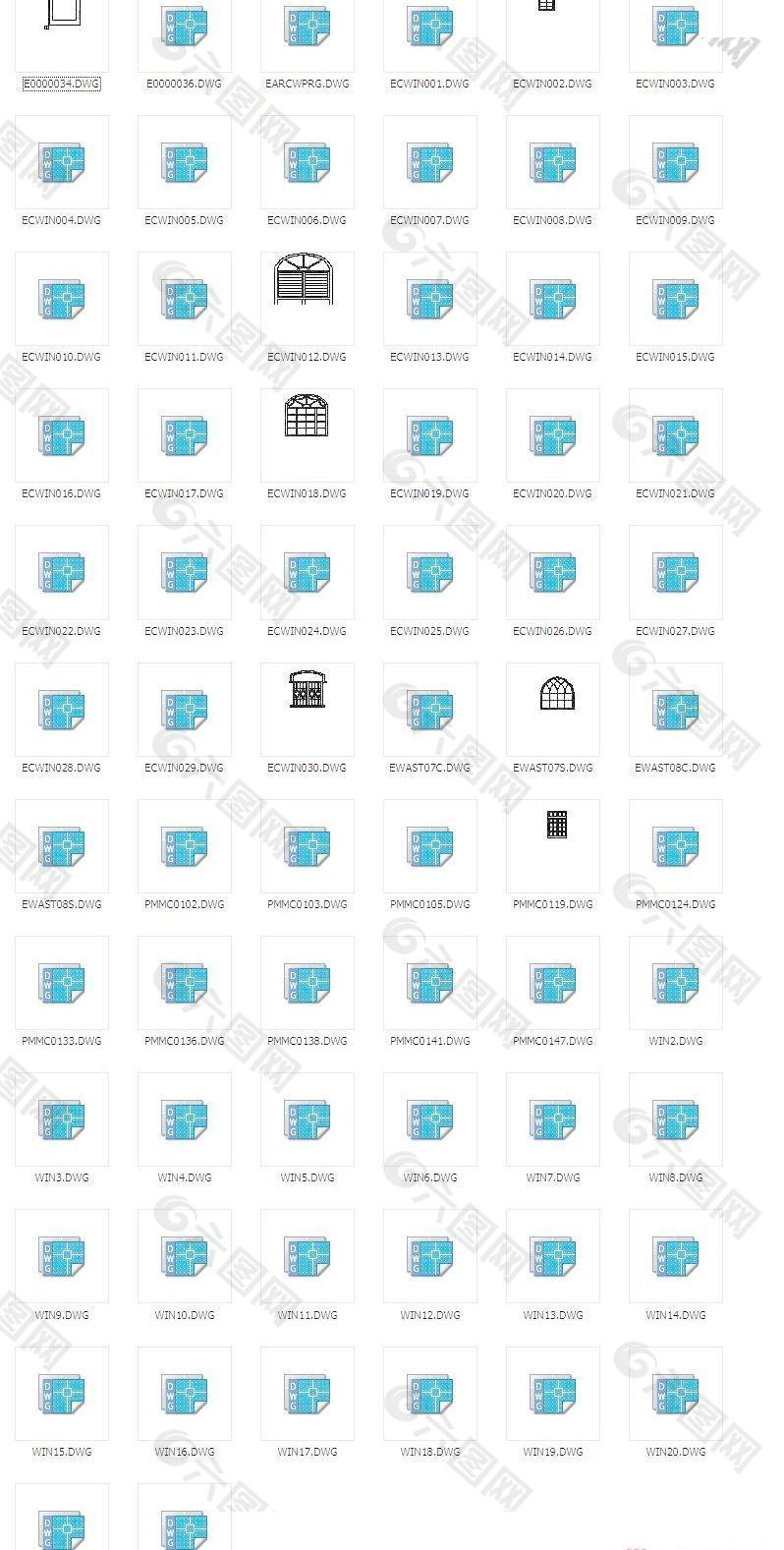 建筑CAD常用千种图块-立面窗