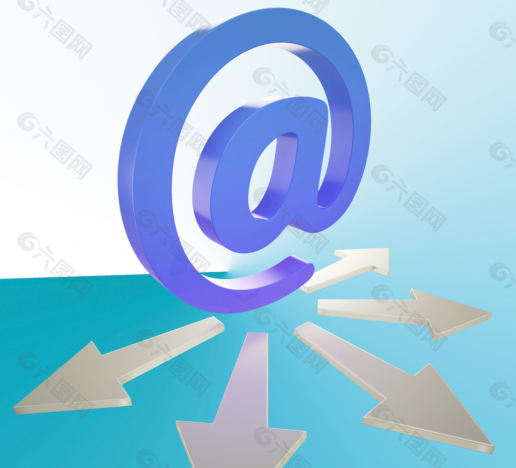 箭头显示信息的电子邮件邮寄地址