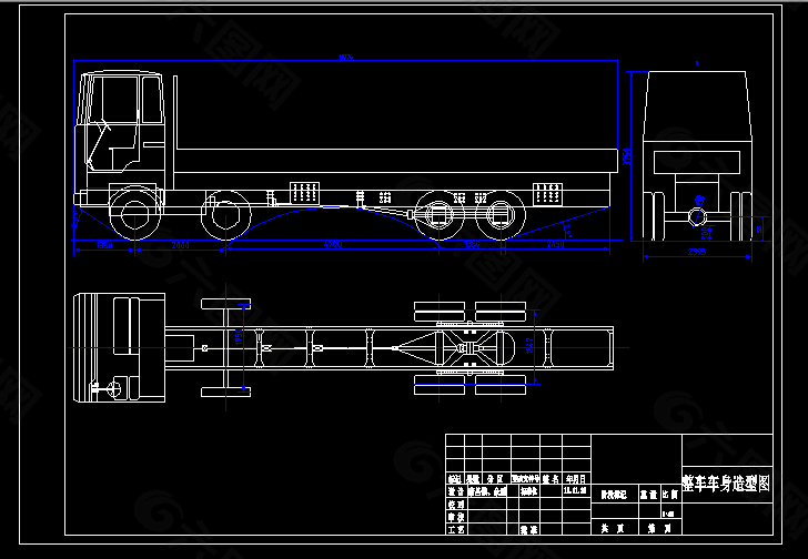 货运车车身造型图CAD图