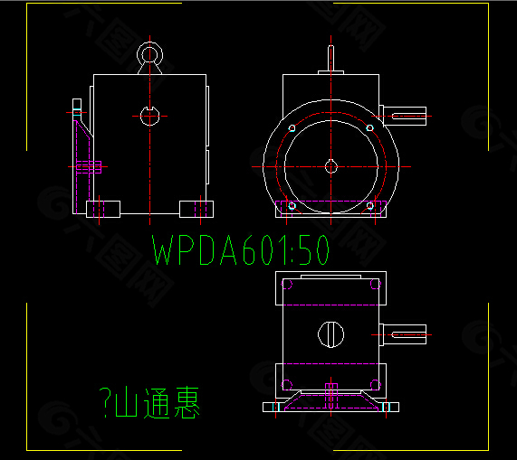 WPDA60减速机外形图CAD图纸