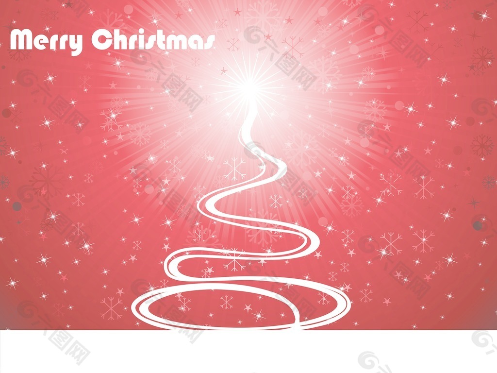 闪亮的光线背景与曲线的圣诞树