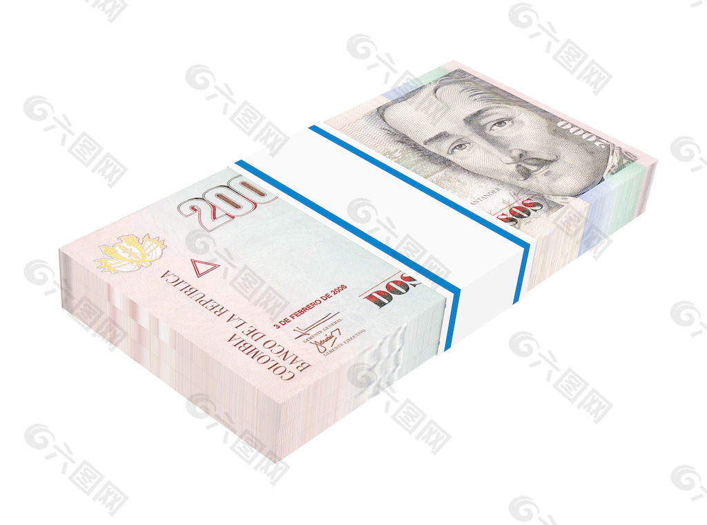 哥伦比亚比索的钱 孤立在白色背景