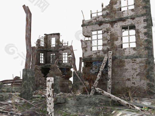 废墟场景3D素材