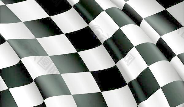 F1赛车的旗帜的局部矢量素材