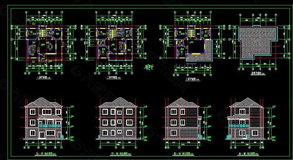 住宅楼cad方案图