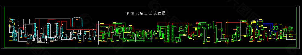 聚氯乙烯工艺流程图CAD图纸