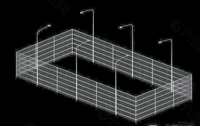 网球场围栏3D模型