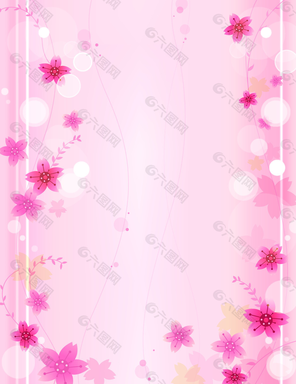 花纹图案 花纹壁纸 花纹边框 粉色花
