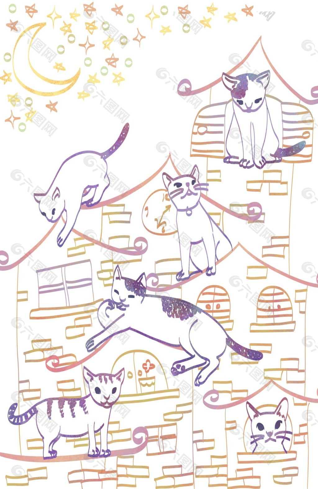 儿童作品 手绘 高清 月亮