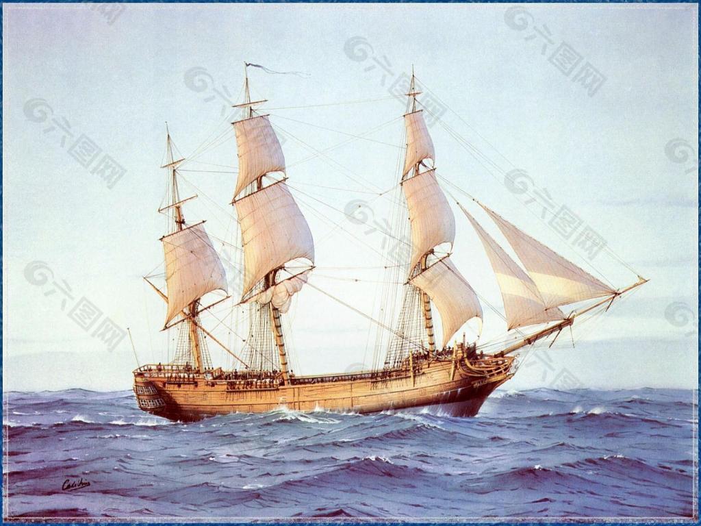 三桅帆船图片