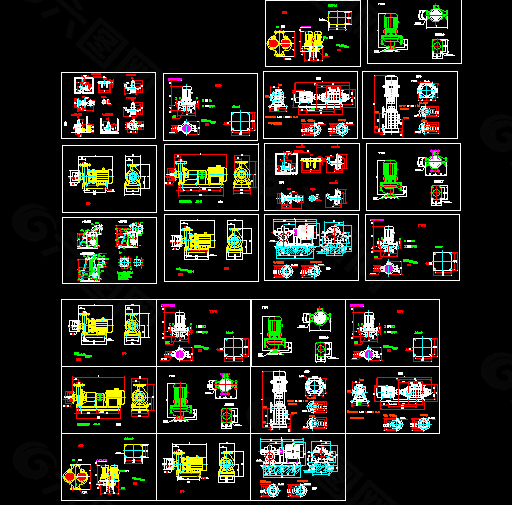 水泵图纸大全CAD图纸