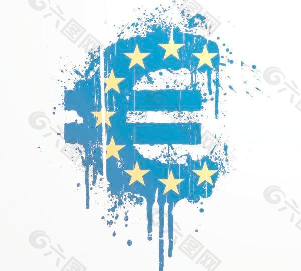 欧盟旗帜和标志矢量素材01