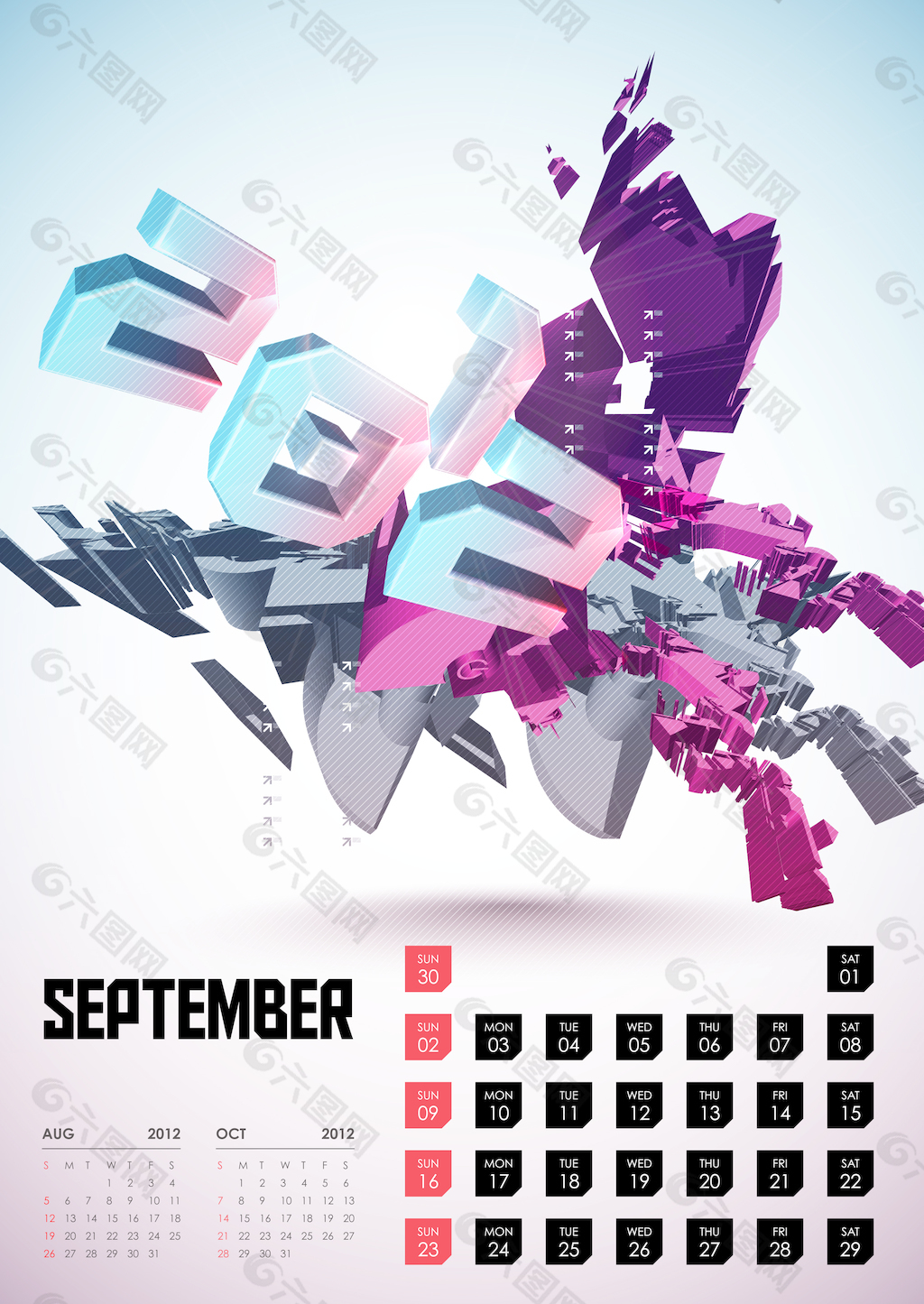 2009年九月的月日历显示素材免费下载(图片编号:2175656)-六图网