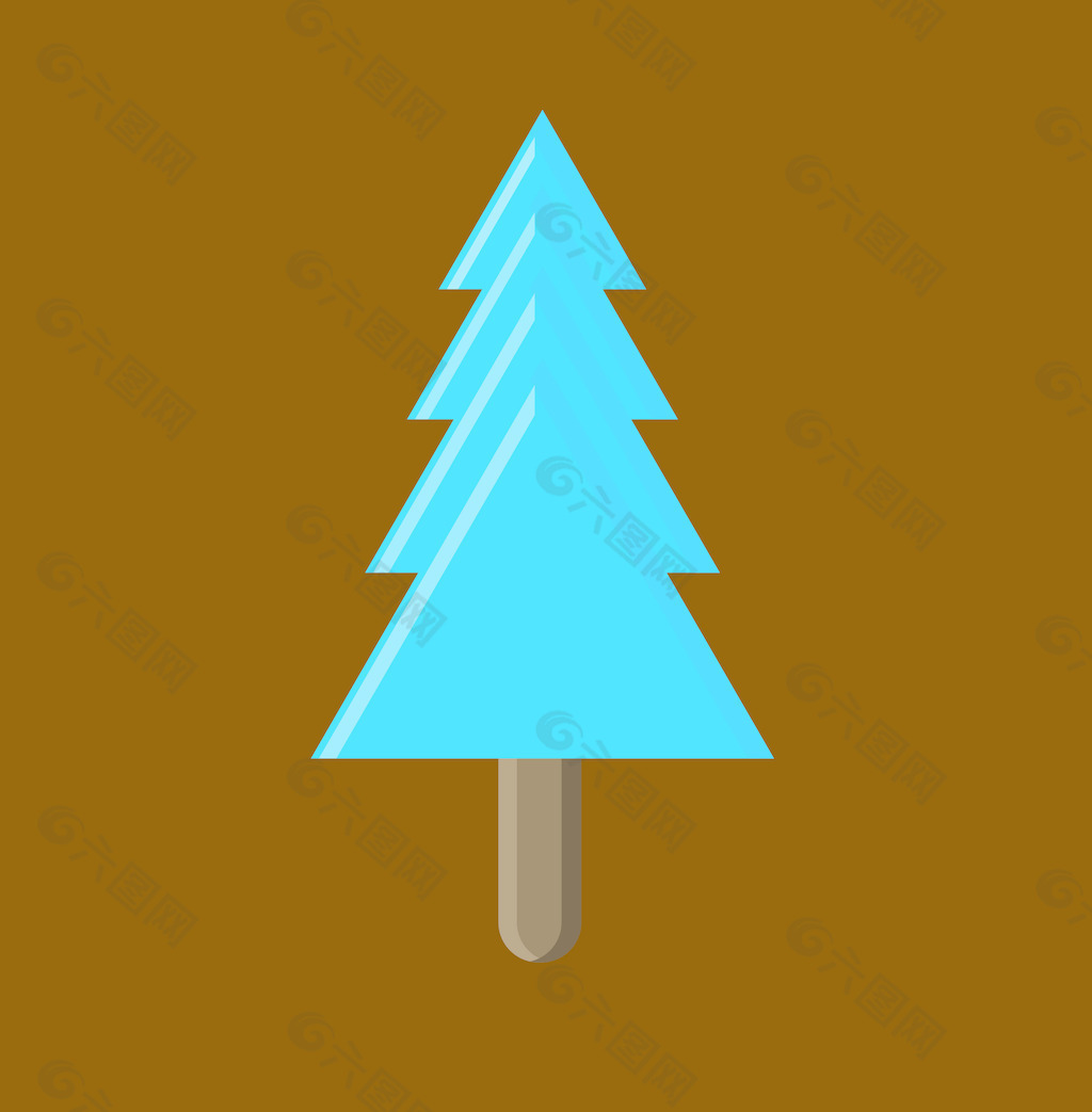 蓝色形状的圣诞树矢量设计