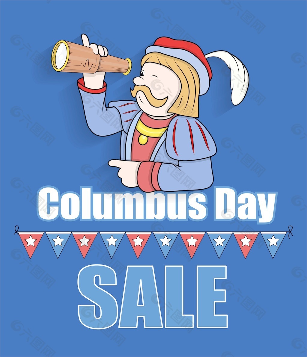 哥伦布日销售图形