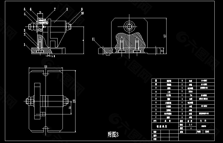 831005铣床夹具装配图CAD图纸