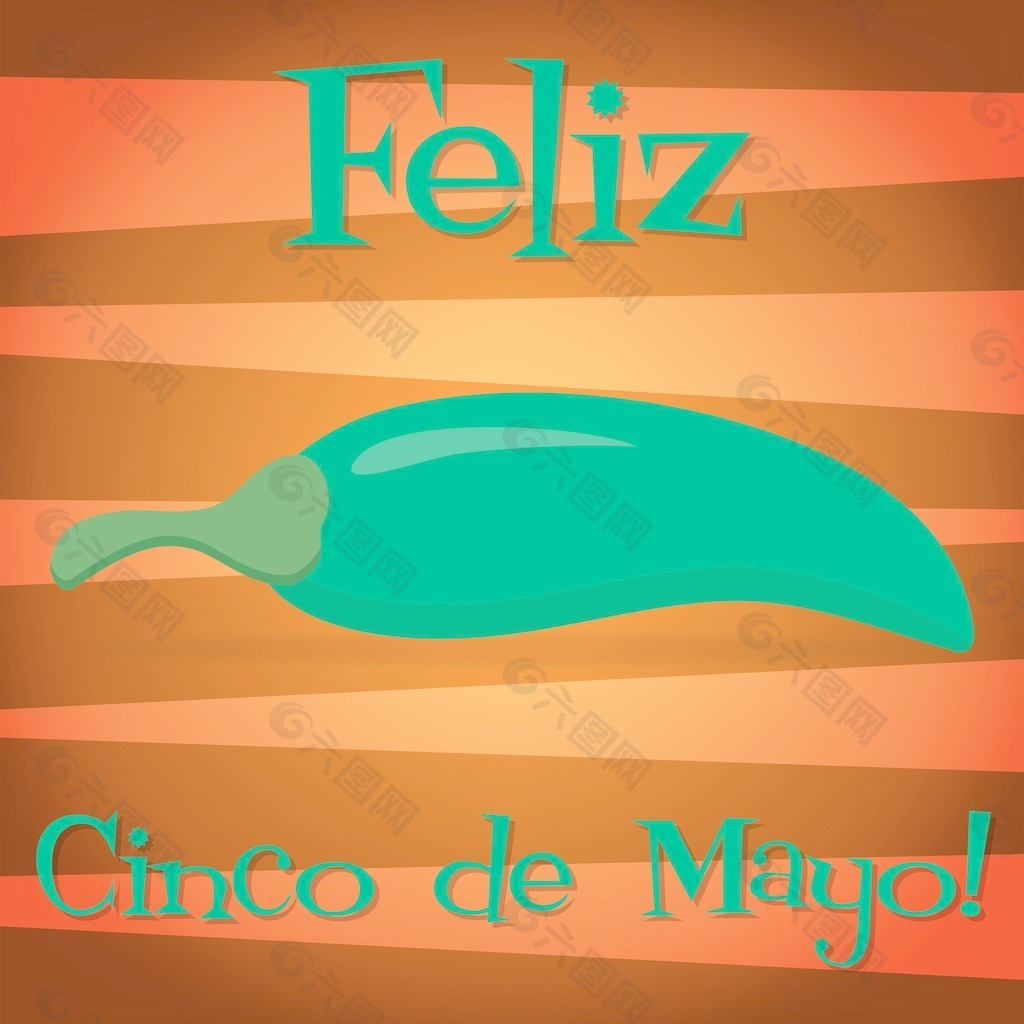 Feliz Cinco de Mayo（幸福5月第五）矢量格式的卡