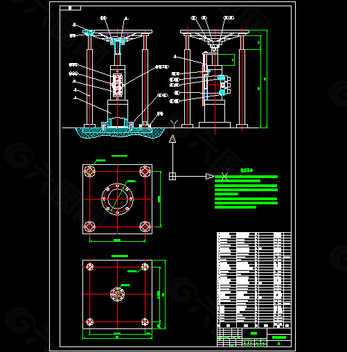 液压振动台图纸和计算 CAD图纸