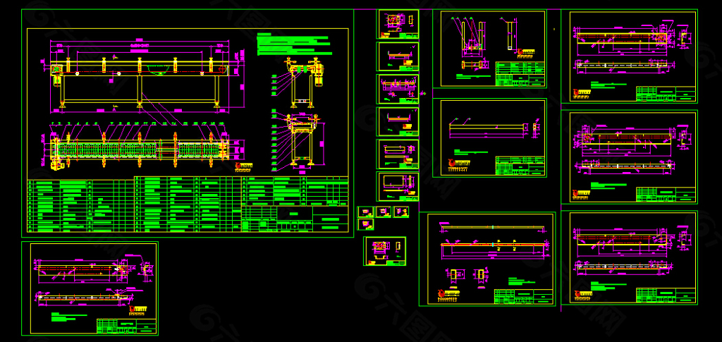 平顶链板输送机（套图）CAD图纸