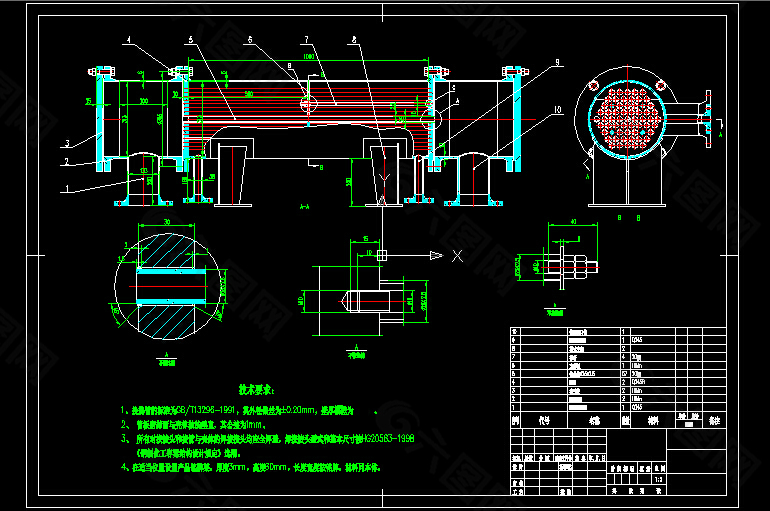 预热器装配图CAD图纸