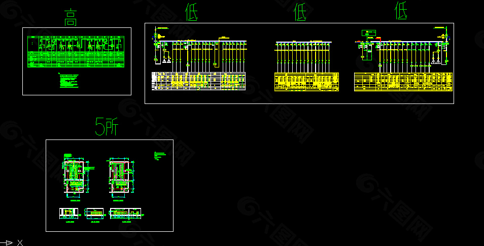 高低压配电系统图CAD图纸