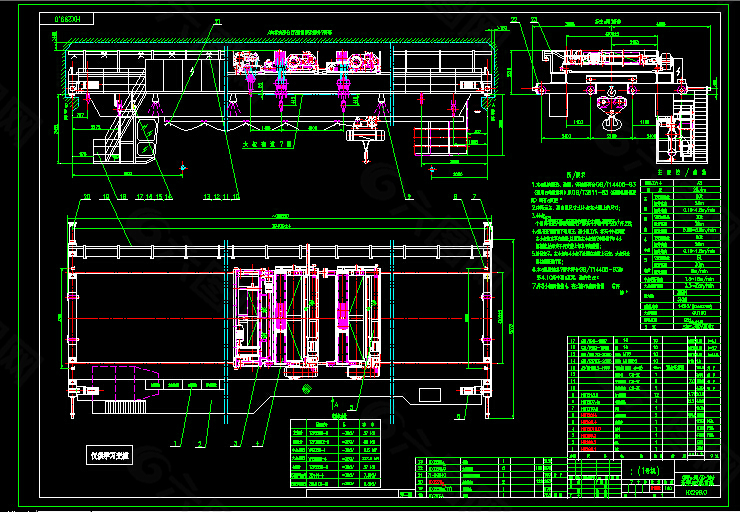 新型桥式起重机CAD图纸