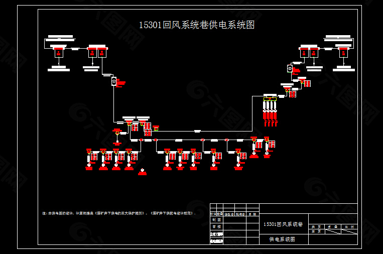 15301进风系统/回风系统巷供电系统图