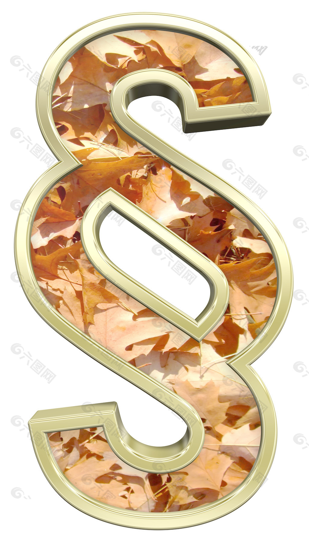 段落标志从秋天的金色字母集