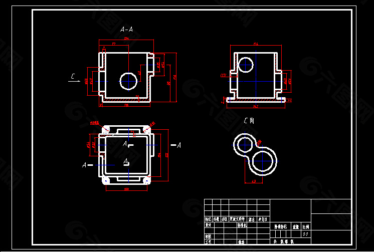 一个箱体零件图CAD图纸