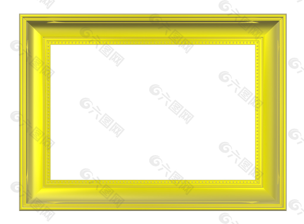 闪亮的黄金矩形框的孤立在白色背景