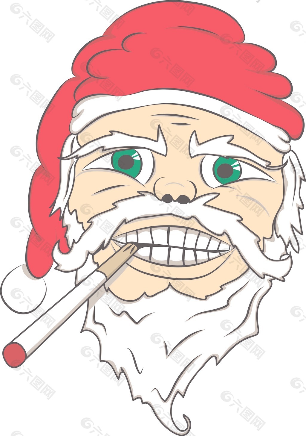 圣诞老人矢量的雪茄