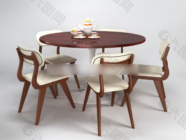 桌椅组合3D模型