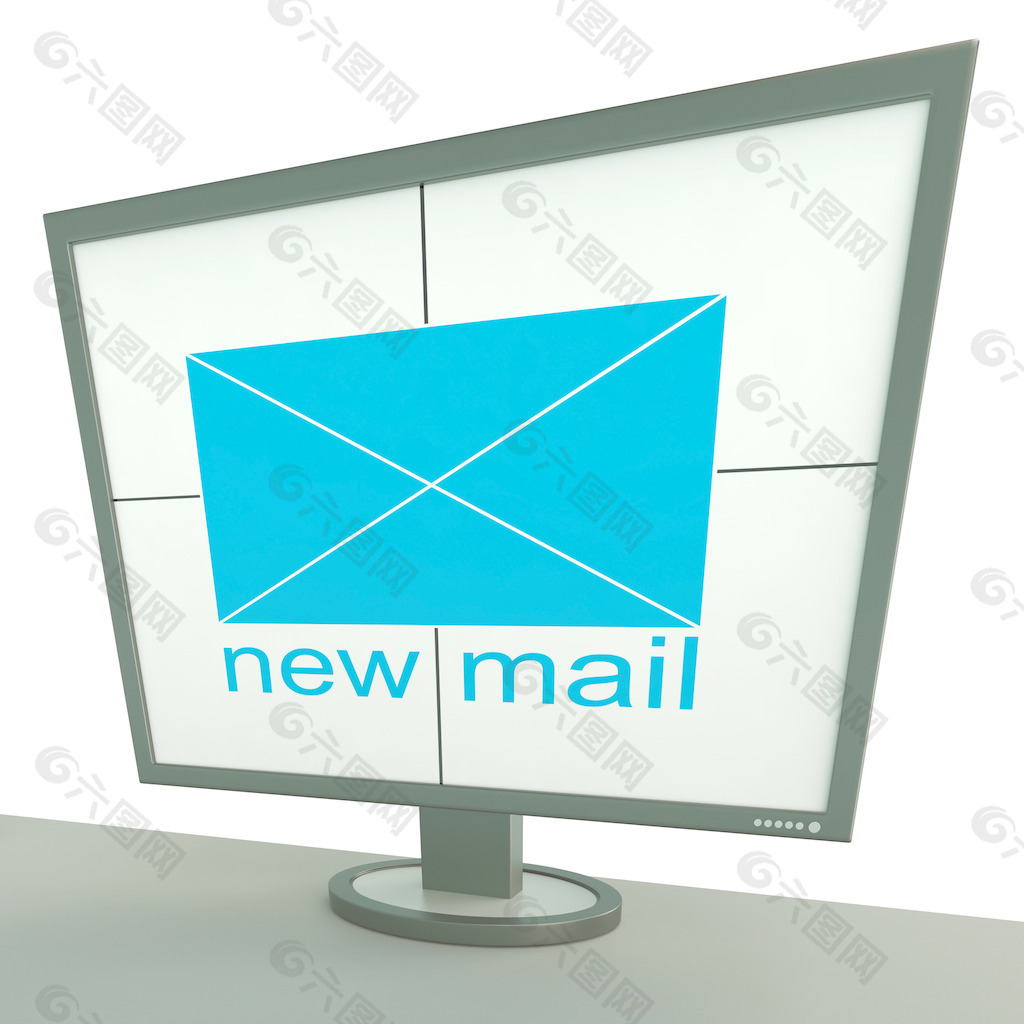 新邮件信封上的监视器显示新邮件
